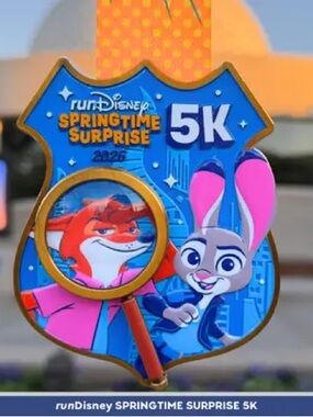 run Disney 2026 Springtime Surprise 5K Medal - Zootopia: Judy Hopps & Nick Wilde
